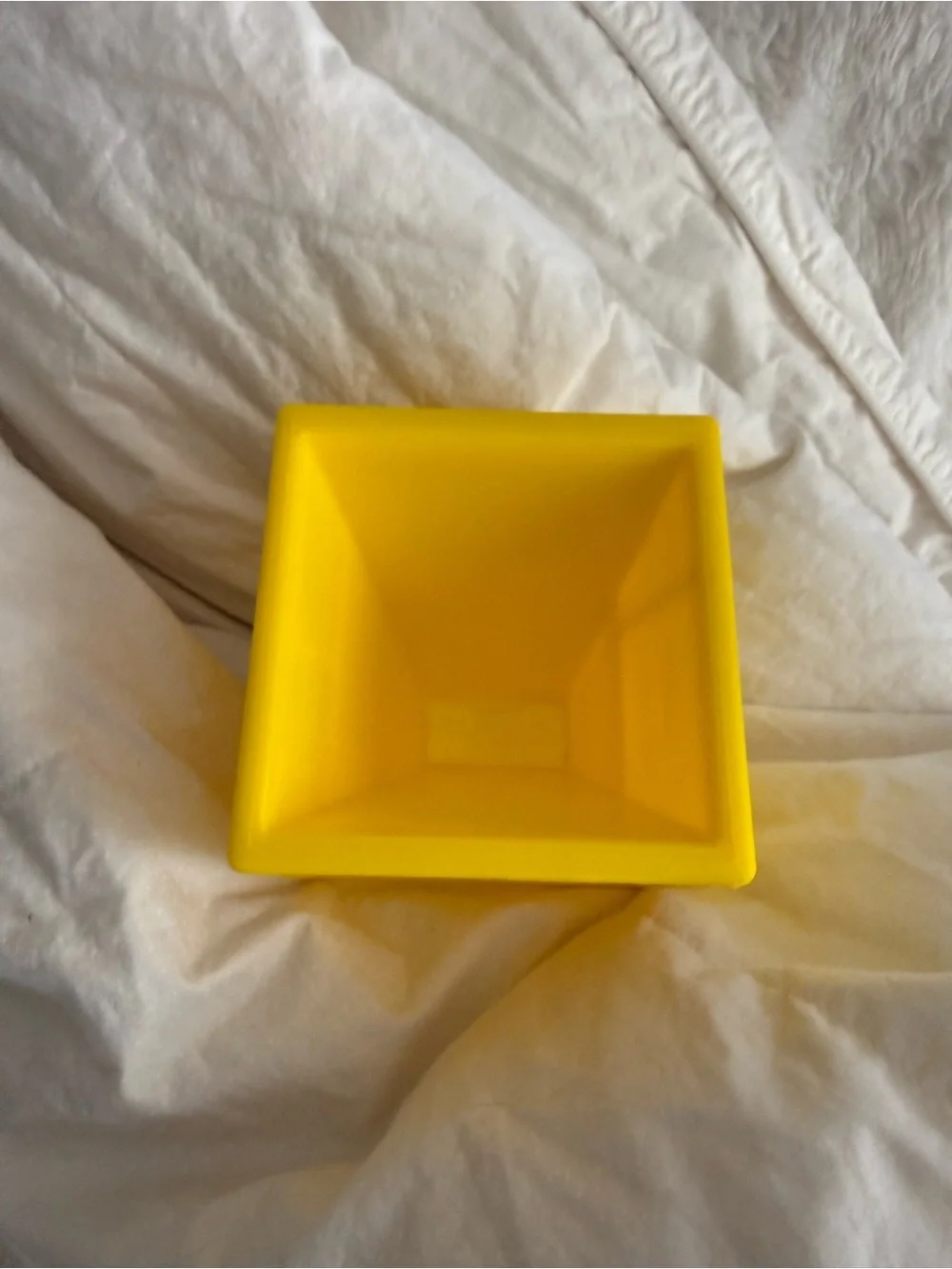 Bright Yellow Square Plastic Measuring Cup